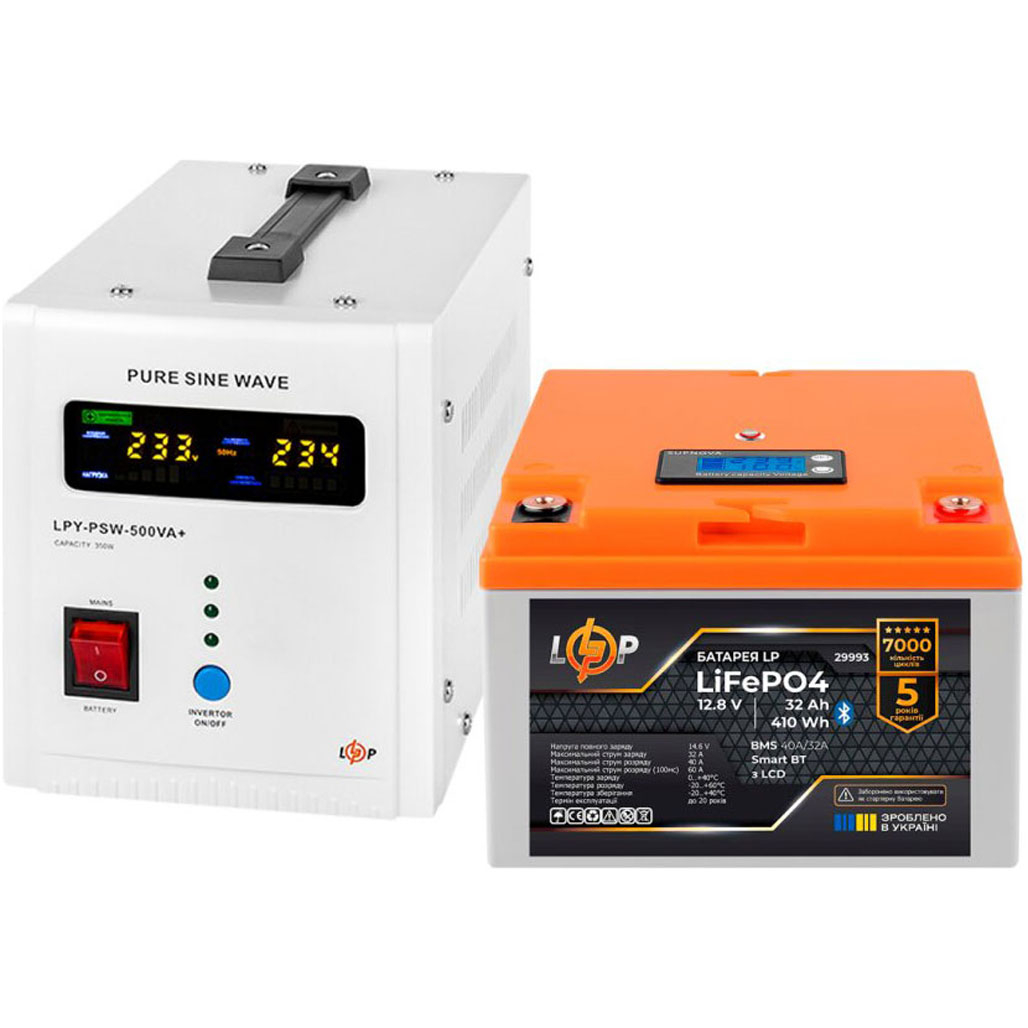 Джерело безперебійного живлення (ДБЖ) LogicPower UPS В500 + LiFePO4 410Wh (37437)
Джерело безперебійного живлення (ДБЖ) LogicPower UPS В500 + LiFePO4 410Wh (37437)
