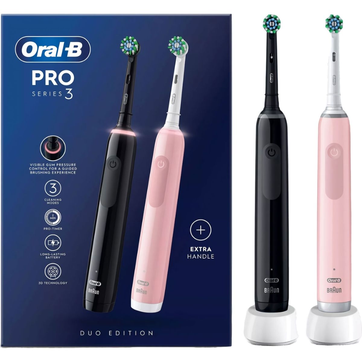 Электрическая зубная щетка Oral-B D505 PRO 3 3900 Black + Pink
Электрическая зубная щетка Oral-B D505 PRO 3 3900 Black + Pink