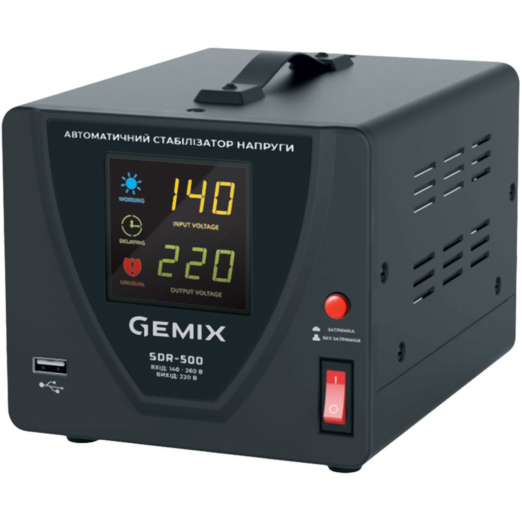 Стабилизатор напряжения Gemix SDR-500 (SDR500.350W)
Стабилизатор напряжения Gemix SDR-500 (SDR500.350W)