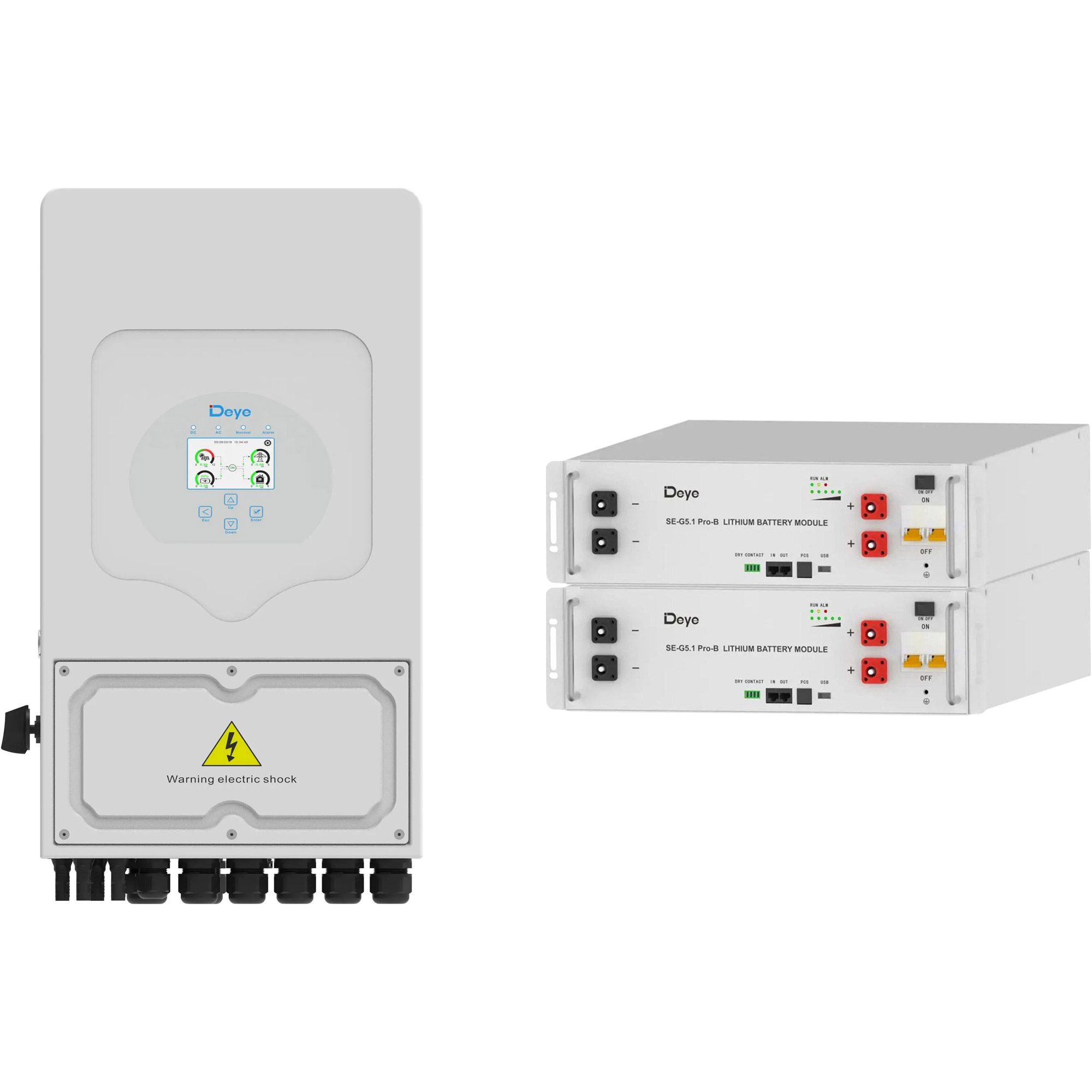 Система хранения энергии Deye SUN-5K-SG05 5kW + 2 АКБ SE-G5.1 Pro-B 10.2kWh (51.2V/100Ah/5120Wh)
Система хранения энергии Deye SUN-5K-SG05 5kW + 2 АКБ SE-G5.1 Pro-B 10.2kWh (51.2V/100Ah/5120Wh)