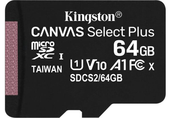 Карта памяти Kingston 64GB microSDXC Canvas Select Plus 100R A1 C10 (SDCS2/64GBSP)
Карта памяти Kingston 64GB microSDXC Canvas Select Plus 100R A1 C10 (SDCS2/64GBSP)