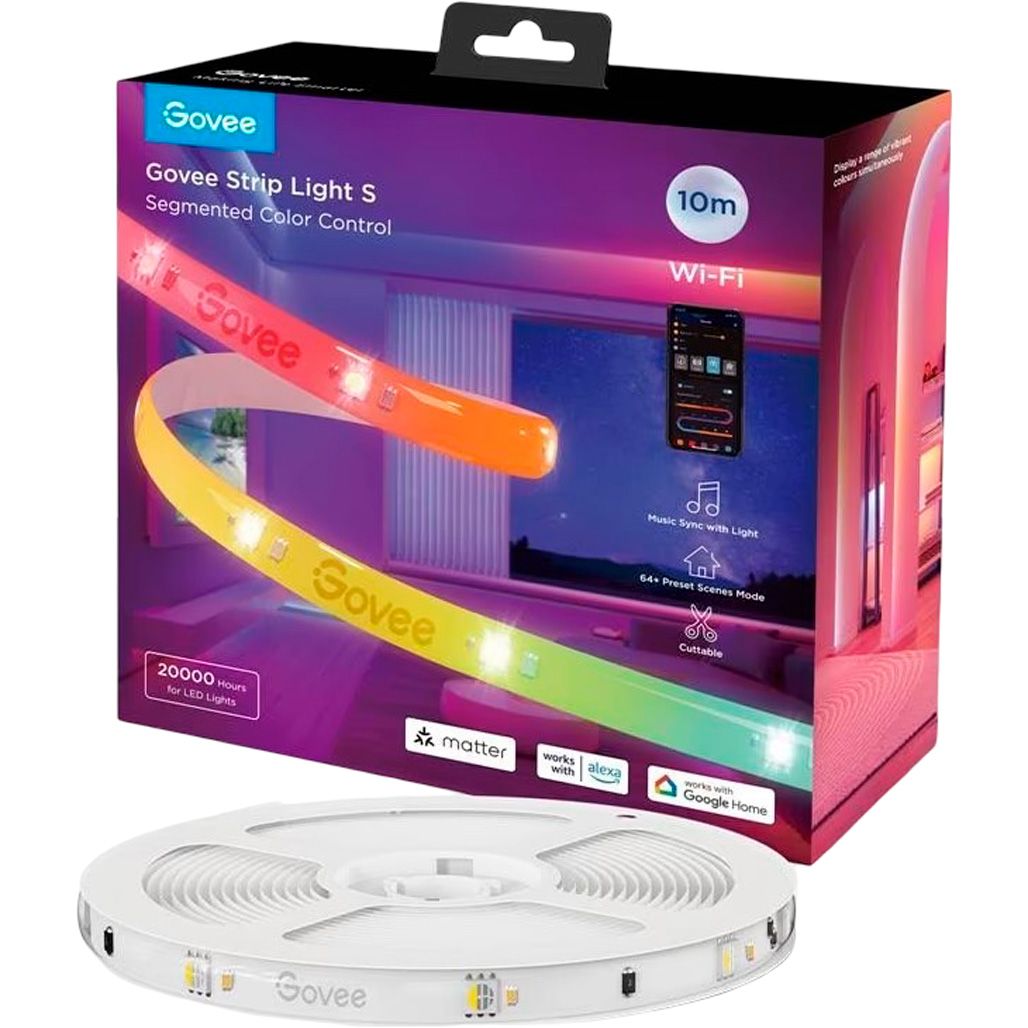 Світлодіодна стрічка Govee H612C Strip Light S with Protective Coating RGBICW 10м (H612CCD1)
Світлодіодна стрічка Govee H612C Strip Light S with Protective Coating RGBICW 10м (H612CCD1)