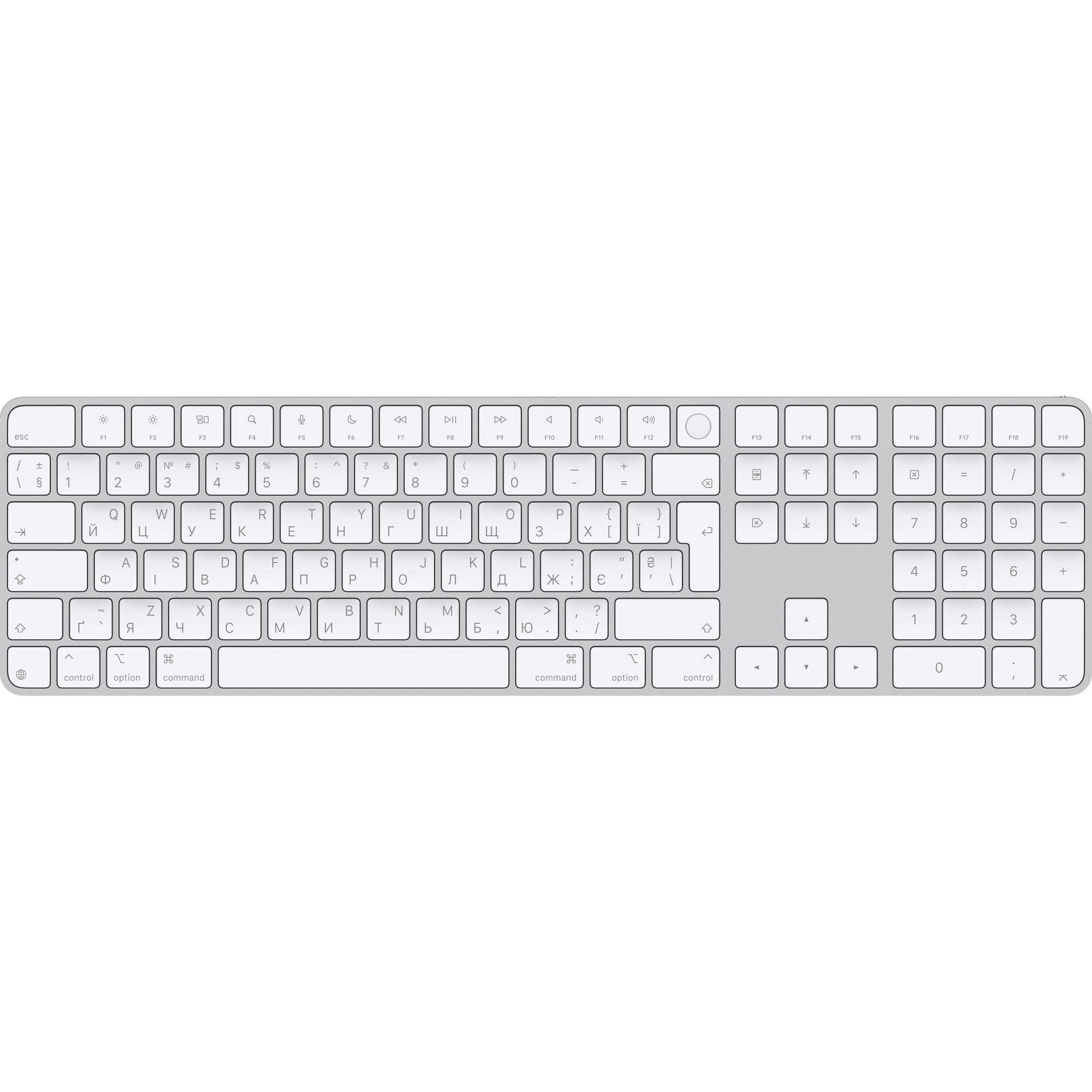 Клавіатура Apple Magic Keyboard with Touch ID and Numeric Keypad White (MXK73) Box
Клавіатура Apple Magic Keyboard with Touch ID and Numeric Keypad White (MXK73) Box