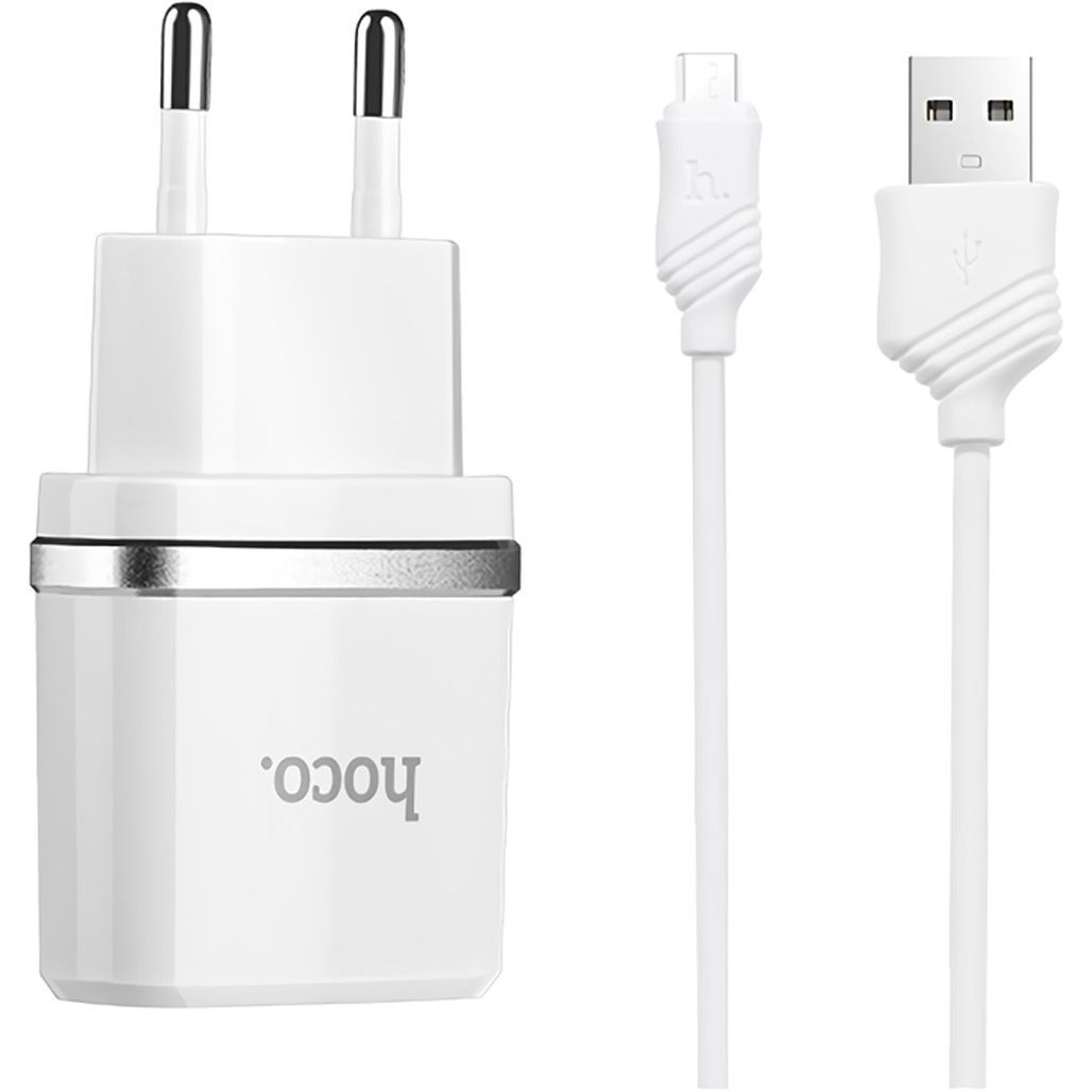 Сетевое зарядное устройство Hoco C11 + Cable USB-A to MicroUSB White
Сетевое зарядное устройство Hoco C11 + Cable USB-A to MicroUSB White