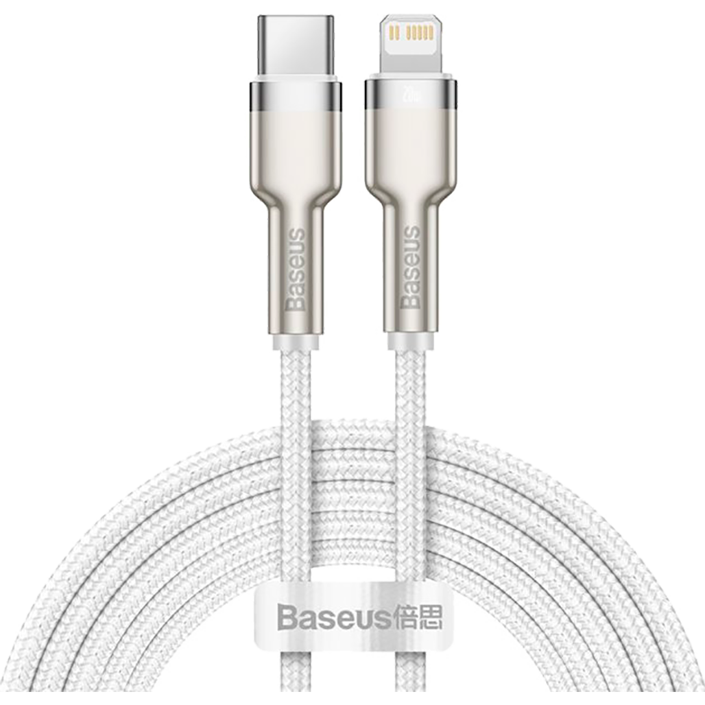 Кабель Baseus Cafule Metal USB-C to Lightning PD 20W 2m White (CATLJK-B02)
Кабель Baseus Cafule Metal USB-C to Lightning PD 20W 2m White (CATLJK-B02)