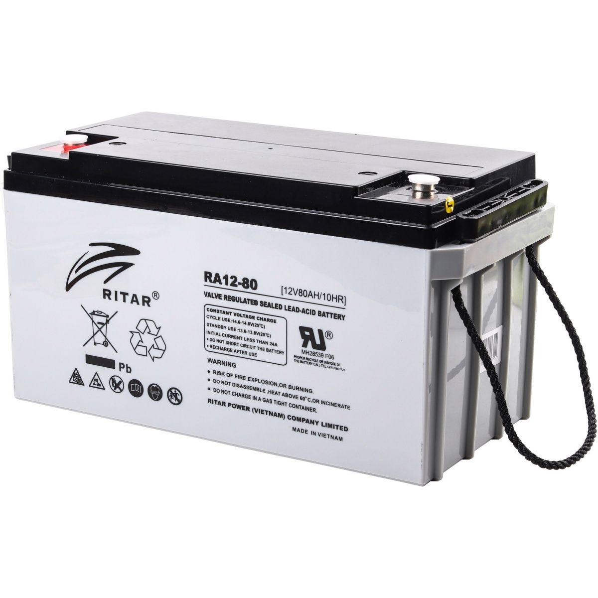 Аккумулятор Ritar AGM 12V (12V/80Ah/960Wh) (RA12-80)
Аккумулятор Ritar AGM 12V (12V/80Ah/960Wh) (RA12-80)