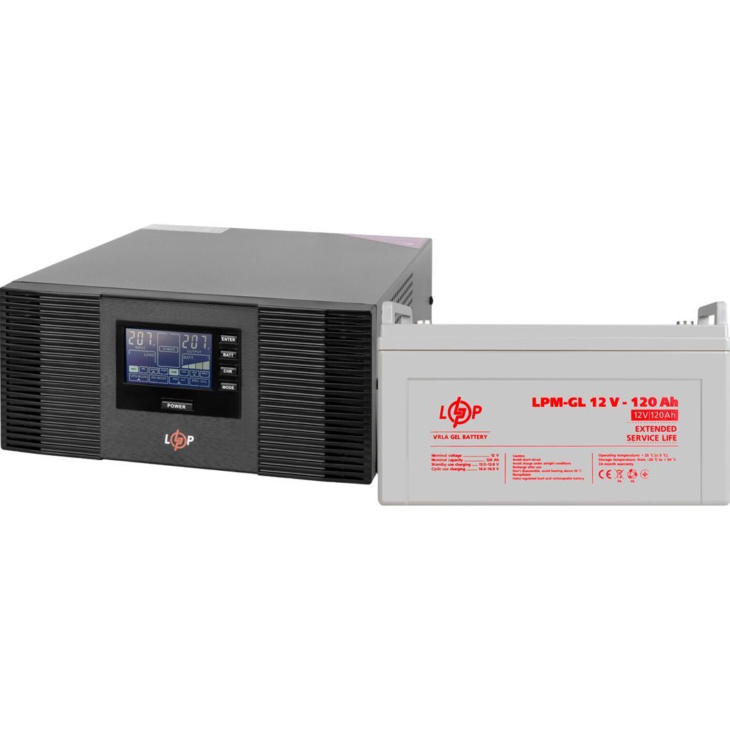 Джерело безперебійного живлення (ДБЖ) LogicPower LPM-PSW-1500VA + АКБ LPM-GL 12V - 120Ah (19996)
Джерело безперебійного живлення (ДБЖ) LogicPower LPM-PSW-1500VA + АКБ LPM-GL 12V - 120Ah (19996)