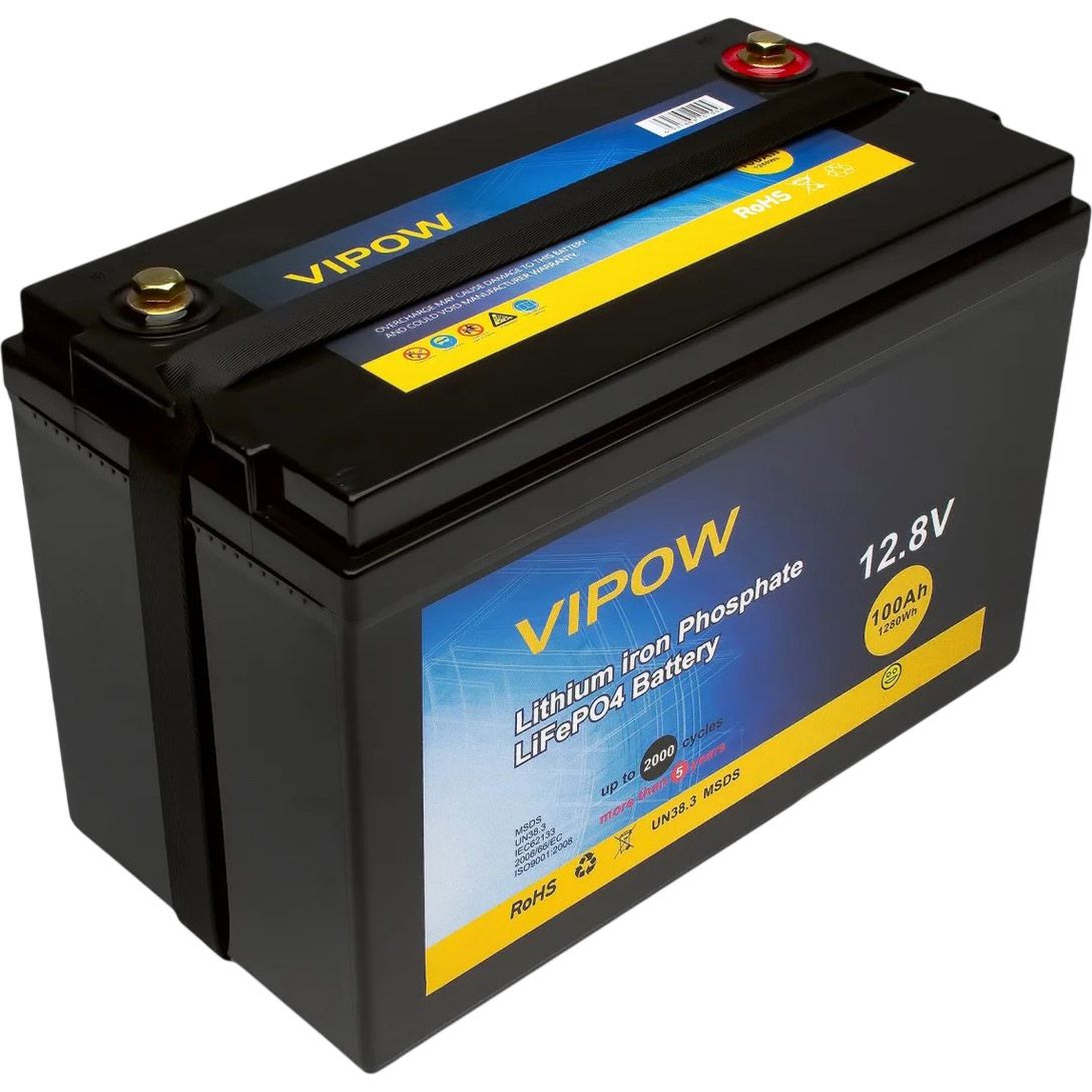 Аккумулятор Vipow LiFePO4 12V (12.8V/100Ah/1280Wh) (LiFePO4128-100/80)
Аккумулятор Vipow LiFePO4 12V (12.8V/100Ah/1280Wh) (LiFePO4128-100/80)