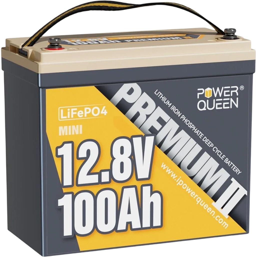 Аккумулятор Power Queen LiFePO4 12V (12.8V/100Ah/1280Wh) (P12V100-PREM-16-A60-DE)
Аккумулятор Power Queen LiFePO4 12V (12.8V/100Ah/1280Wh) (P12V100-PREM-16-A60-DE)