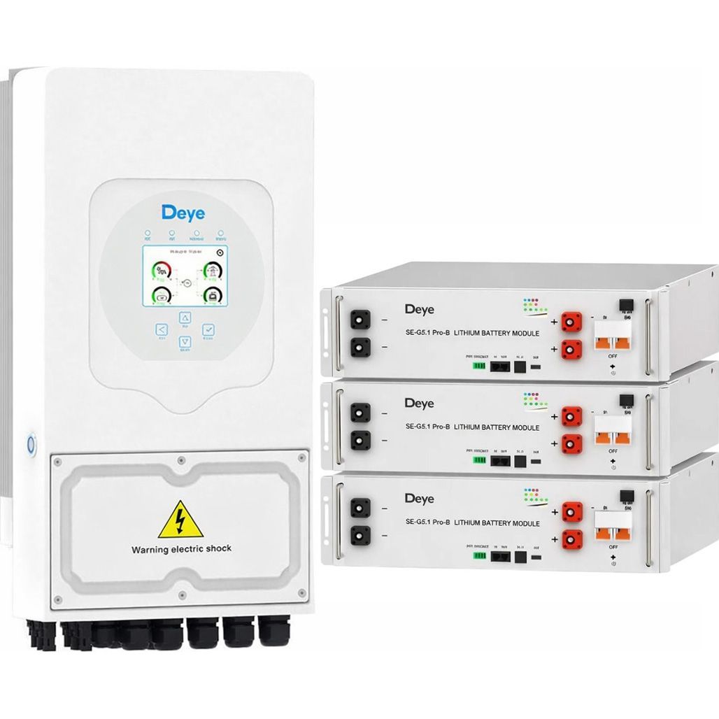 Система хранения энергии Deye SUN-6K-SG05LP1-EU 6kW + 3 АКБ SE-G5.1 Pro-B 15.3 kWh (51.2V/100Ah/5120Wh)
Система хранения энергии Deye SUN-6K-SG05LP1-EU 6kW + 3 АКБ SE-G5.1 Pro-B 15.3 kWh (51.2V/100Ah/5120Wh)