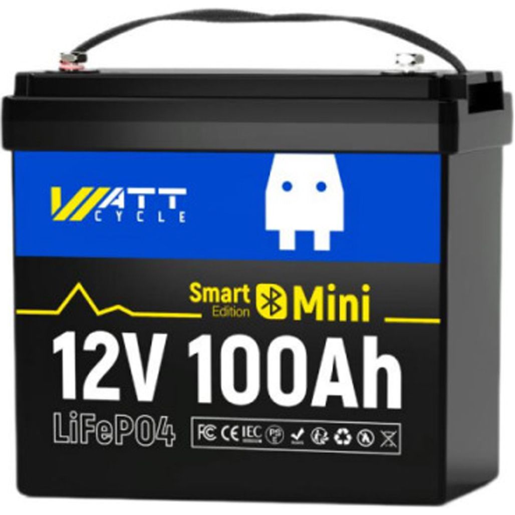 Аккумулятор WattCycle LiFePO4 12V(12.8/100Ah/1280Wh) (WT12V100AH100MINIBT)
Аккумулятор WattCycle LiFePO4 12V(12.8/100Ah/1280Wh) (WT12V100AH100MINIBT)