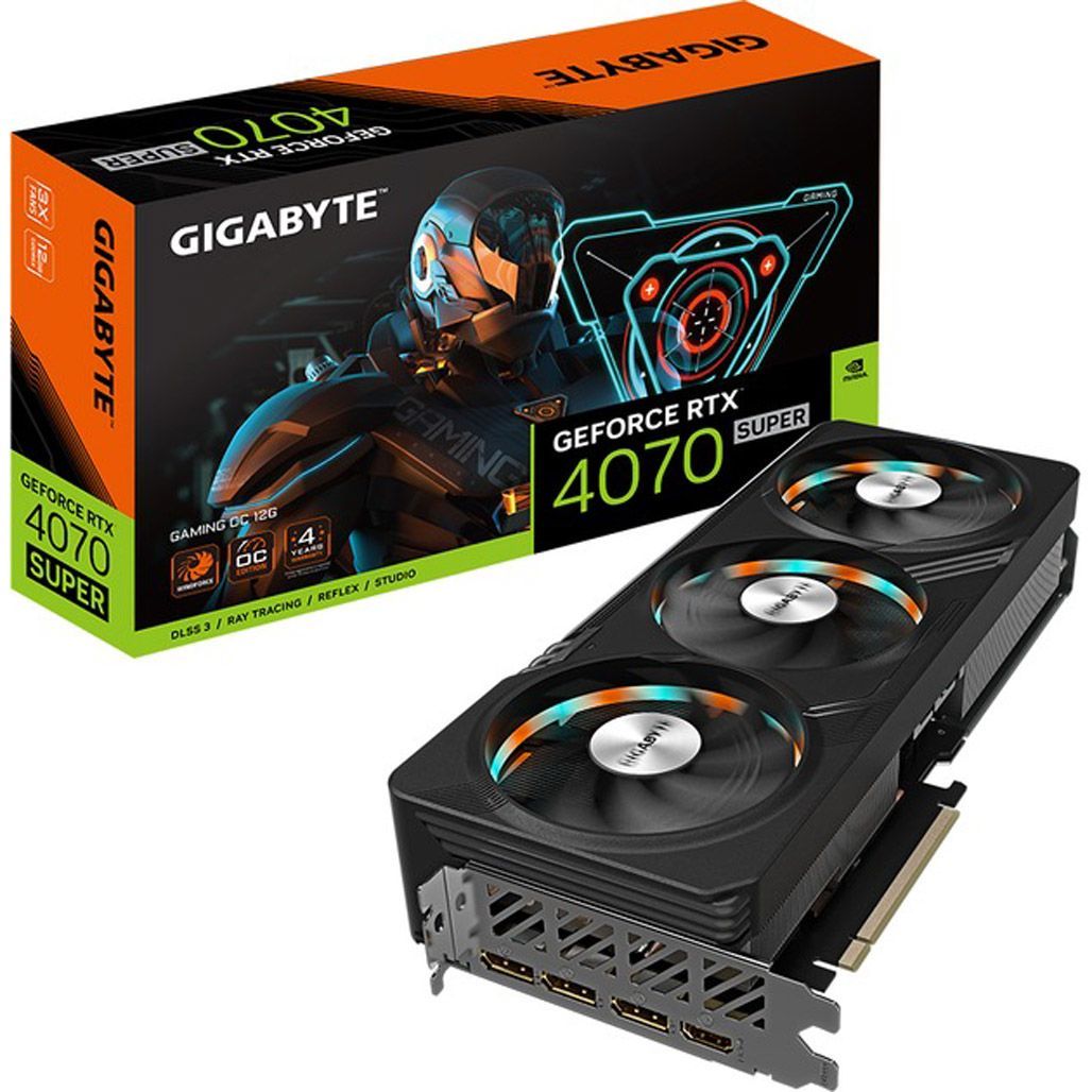 Відеокарта Gigabyte GeForce RTX 4070 SUPER Gaming OC 12G (GV-N407SGAMING OC-12GD)
Відеокарта Gigabyte GeForce RTX 4070 SUPER Gaming OC 12G (GV-N407SGAMING OC-12GD)