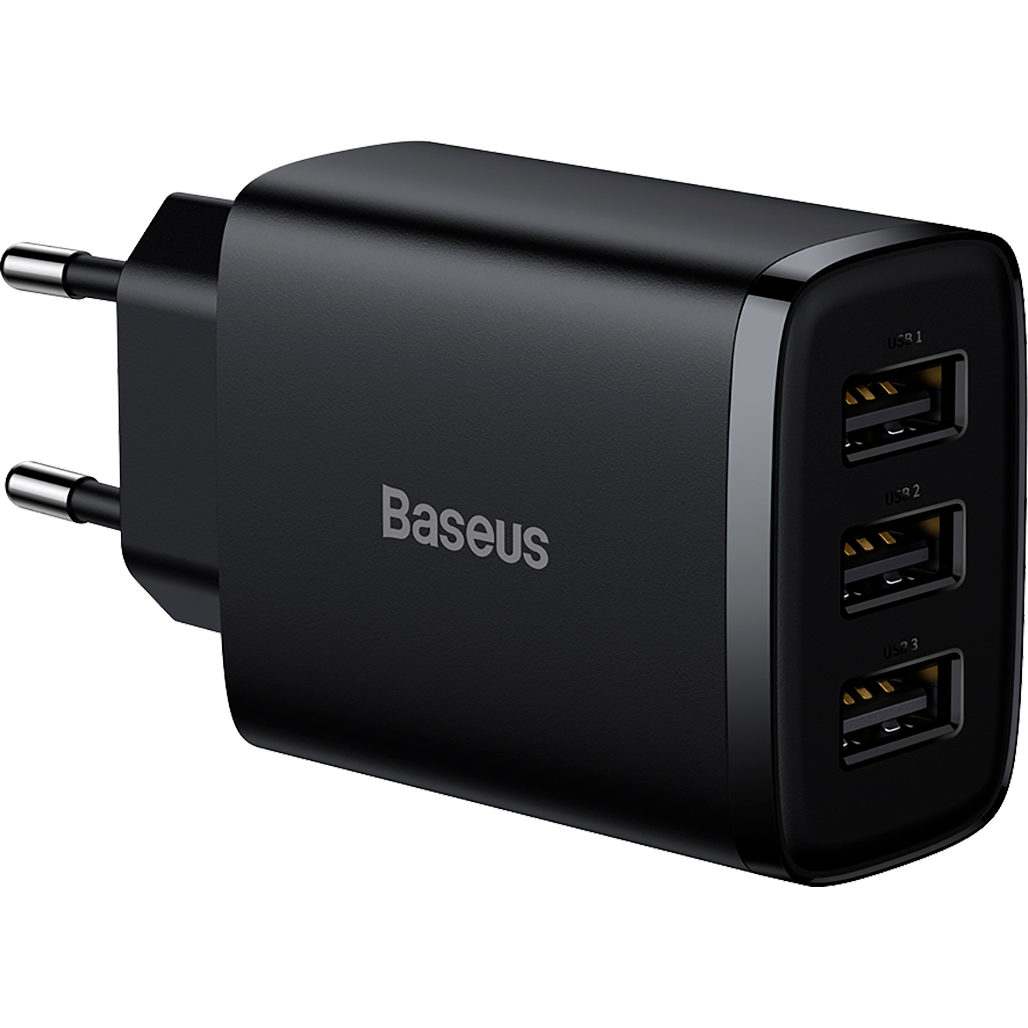 Сетевое зарядное устройство Baseus Compact Charger 3U 17W 3USB Black (CCXJ020101)
Сетевое зарядное устройство Baseus Compact Charger 3U 17W 3USB Black (CCXJ020101)
