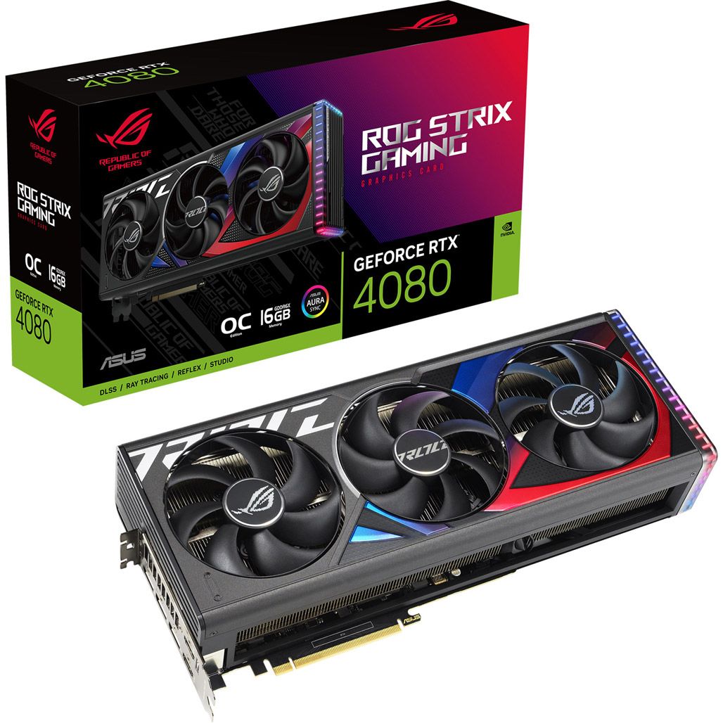 Відеокарта Asus ROG Strix GeForce RTX 4080 16GB GDDR6X OC Edition (ROG-STRIX-RTX4080-O16G-GAMING)
Відеокарта Asus ROG Strix GeForce RTX 4080 16GB GDDR6X OC Edition (ROG-STRIX-RTX4080-O16G-GAMING)