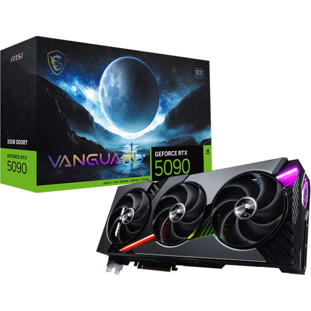 Видеокарта MSI GeForce RTX 5090 32G VANGUARD SOC (G5090-32VGS) EU
Видеокарта MSI GeForce RTX 5090 32G VANGUARD SOC (G5090-32VGS) EU