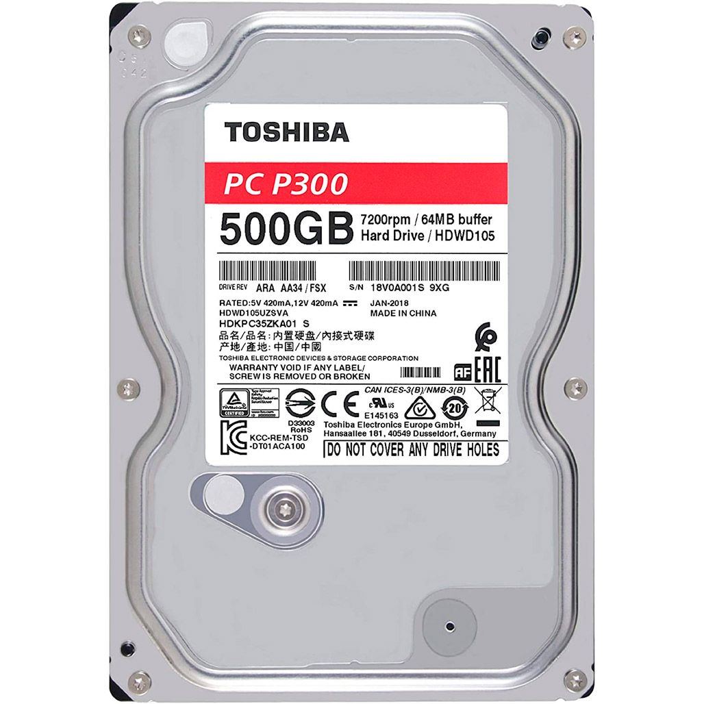 Жесткий диск 3.5` Toshiba P300 500GB SATA 64MB (HDWD105UZSVA)
Жесткий диск 3.5` Toshiba P300 500GB SATA 64MB (HDWD105UZSVA)