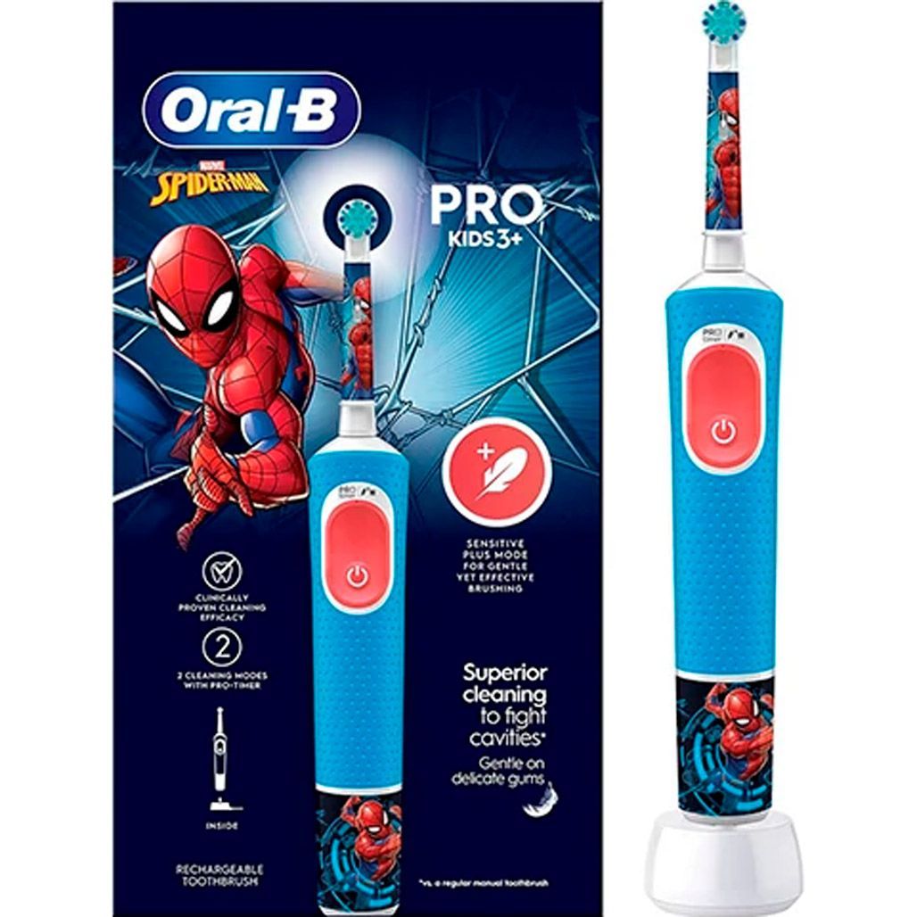 Электрическая зубная щетка Oral-B D103 Vitality Pro Kids Spider-Man
Электрическая зубная щетка Oral-B D103 Vitality Pro Kids Spider-Man