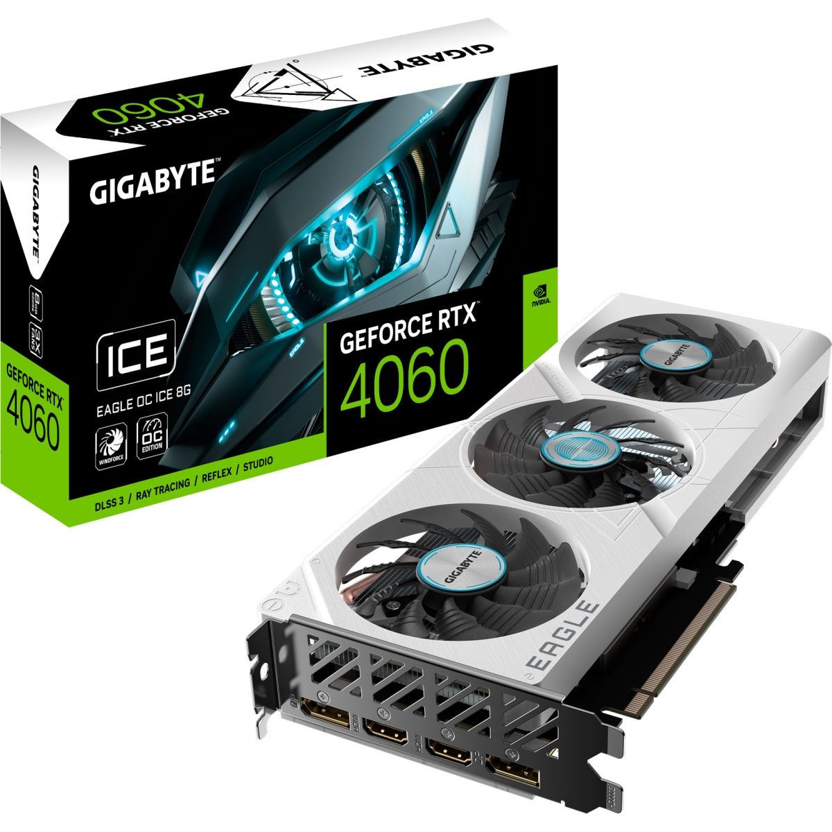 Відеокарта Gigabyte GeForce RTX 4060 EAGLE OC ICE 8G (GV-N4060EAGLEOC ICE-8GD) UA
Відеокарта Gigabyte GeForce RTX 4060 EAGLE OC ICE 8G (GV-N4060EAGLEOC ICE-8GD) UA