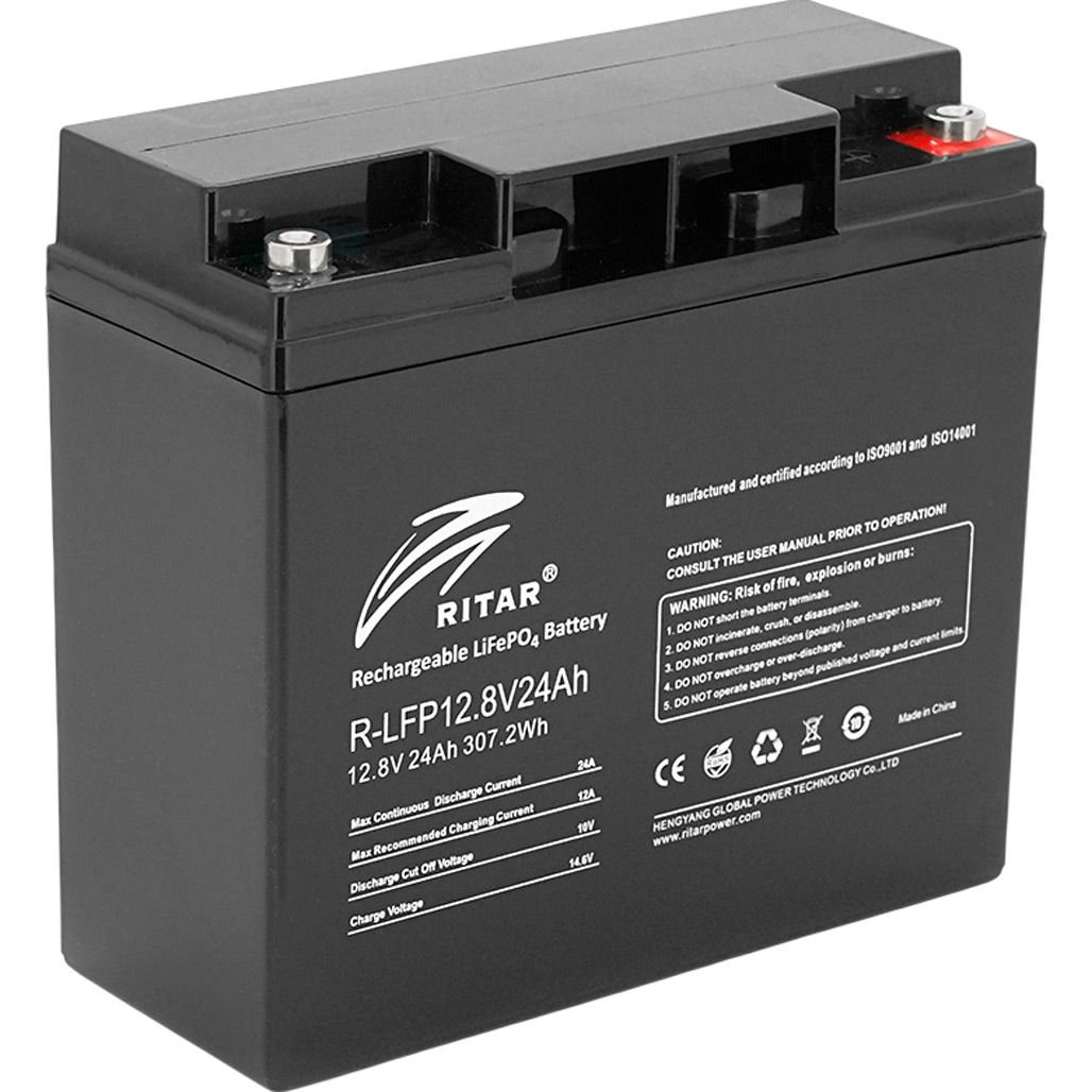 Аккумулятор Ritar LiFePO4 12V (12.8V/24Ah/307.2Wh) (R-LFP 12.8V 24Ah)
Аккумулятор Ritar LiFePO4 12V (12.8V/24Ah/307.2Wh) (R-LFP 12.8V 24Ah)