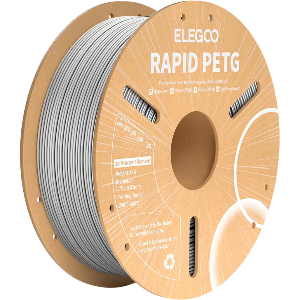 Филамент для 3D-принтеров Elegoo Rapid PETG 1kg Gray (50.203.0222)
Филамент для 3D-принтеров Elegoo Rapid PETG 1kg Gray (50.203.0222)