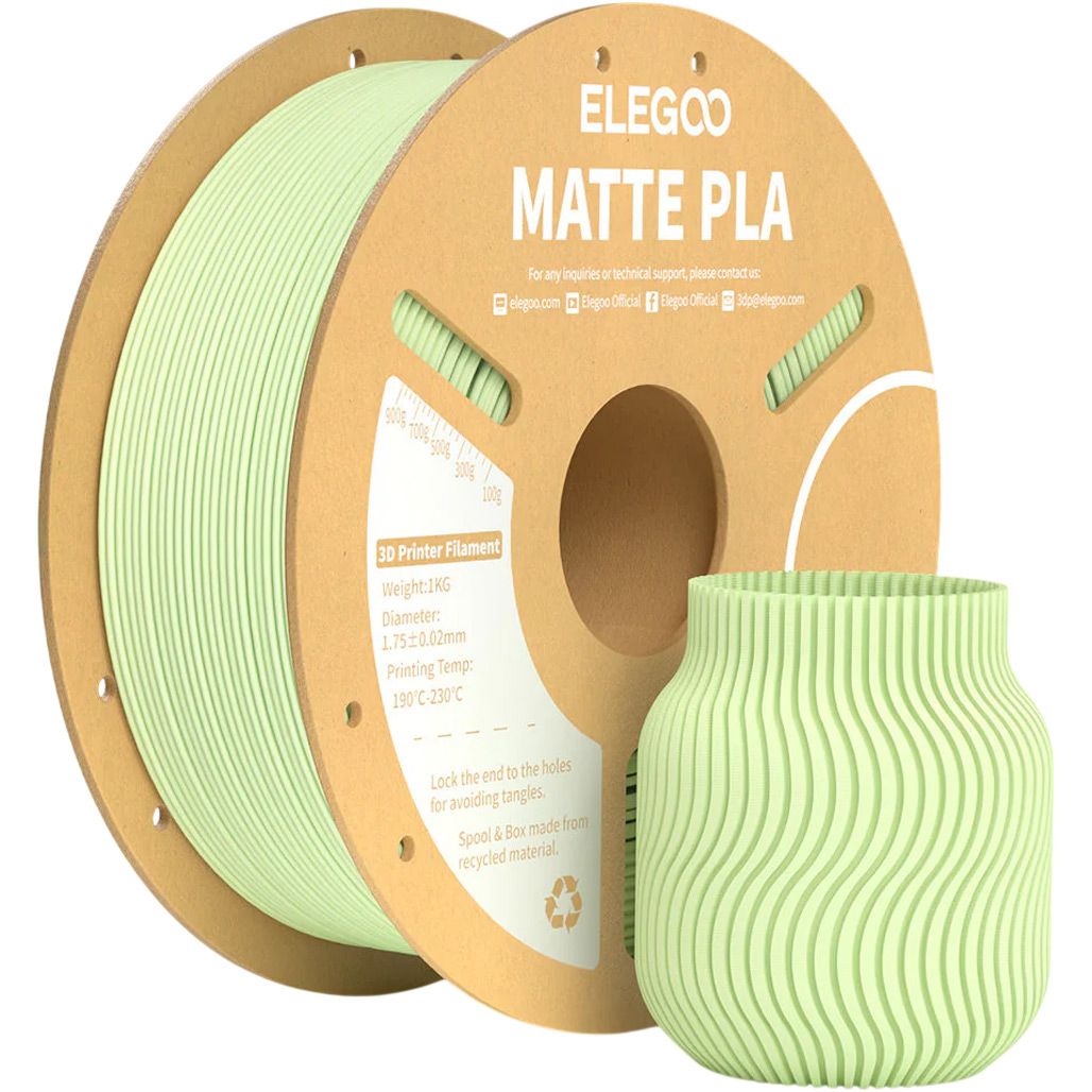 Филамент для 3D-принтеров Elegoo PLA Matte 1кг Green Mint (50.203.0262)
Филамент для 3D-принтеров Elegoo PLA Matte 1кг Green Mint (50.203.0262)