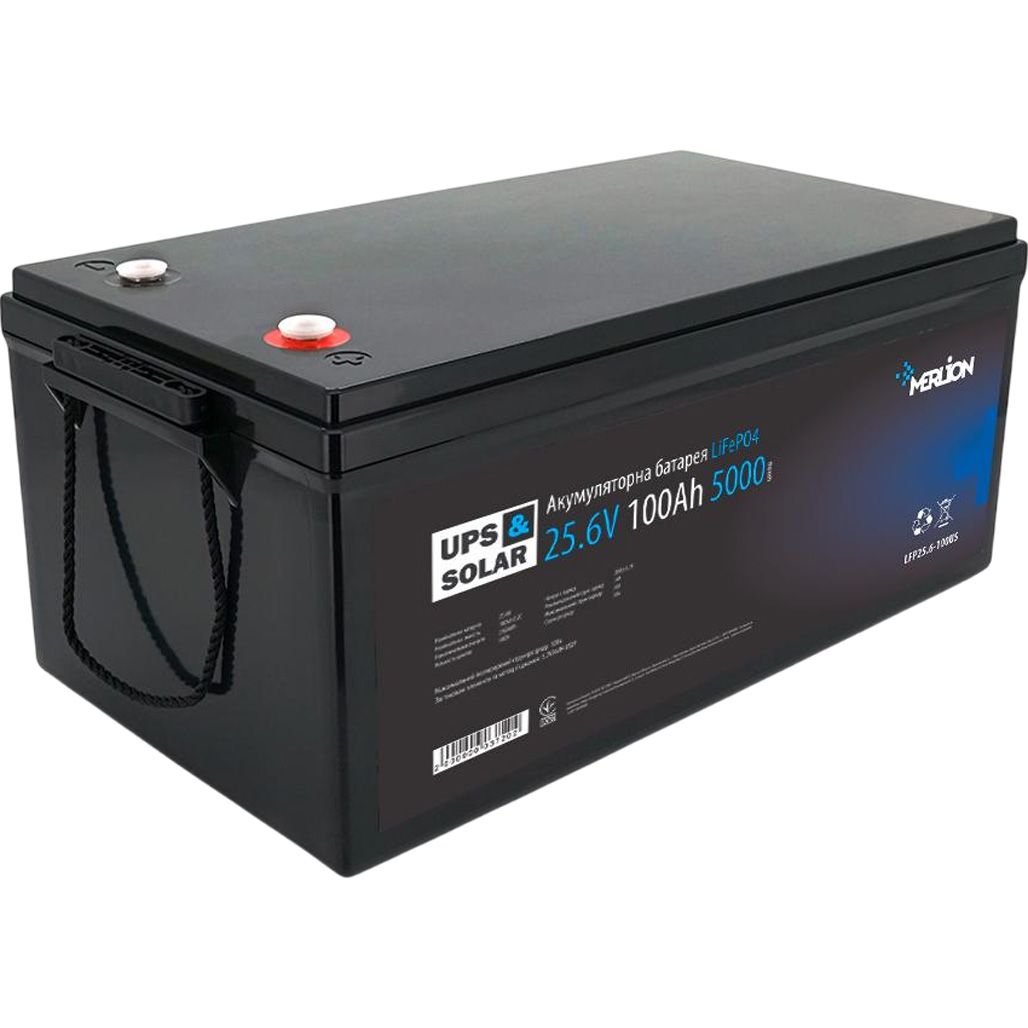 Акумулятор Merlion LiFePO4 24V (25.6V/100Ah/2560Wh) (LFP25.6-100US)
Акумулятор Merlion LiFePO4 24V (25.6V/100Ah/2560Wh) (LFP25.6-100US)