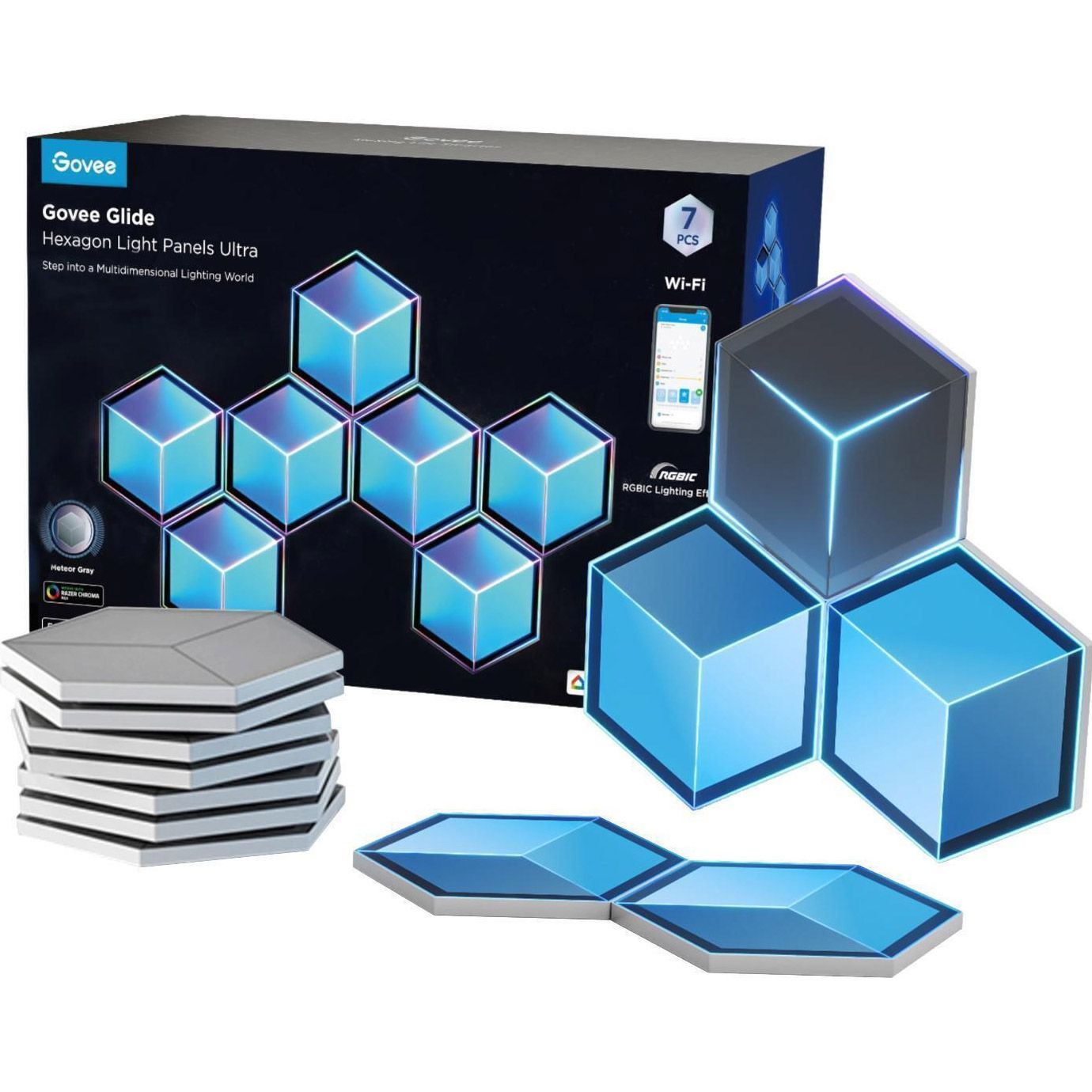 Набор светильников Govee H606A Glide Hexagon Light 7шт
Набор светильников Govee H606A Glide Hexagon Light 7шт