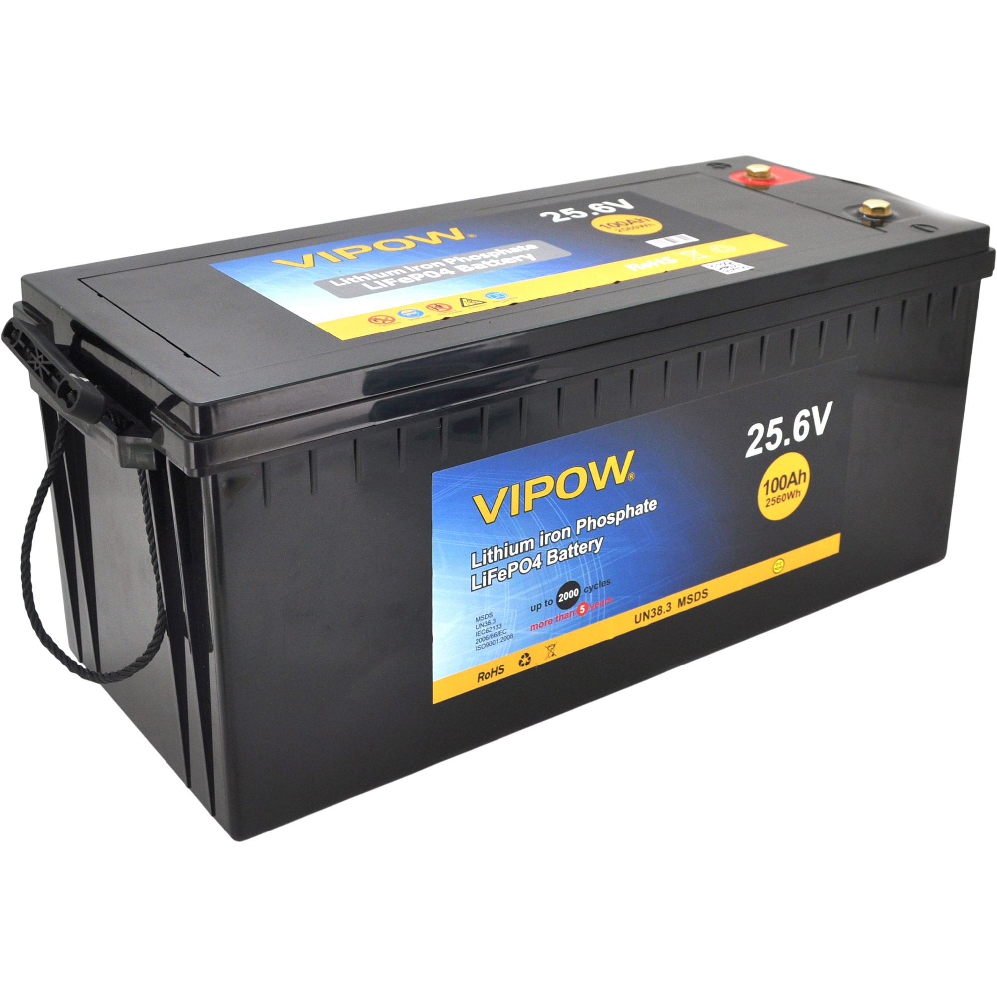 Аккумулятор Vipow LiFePO4 24V (25.6V/100Ah/2560Wh) (LiFePO4256-100/80)
Аккумулятор Vipow LiFePO4 24V (25.6V/100Ah/2560Wh) (LiFePO4256-100/80)
