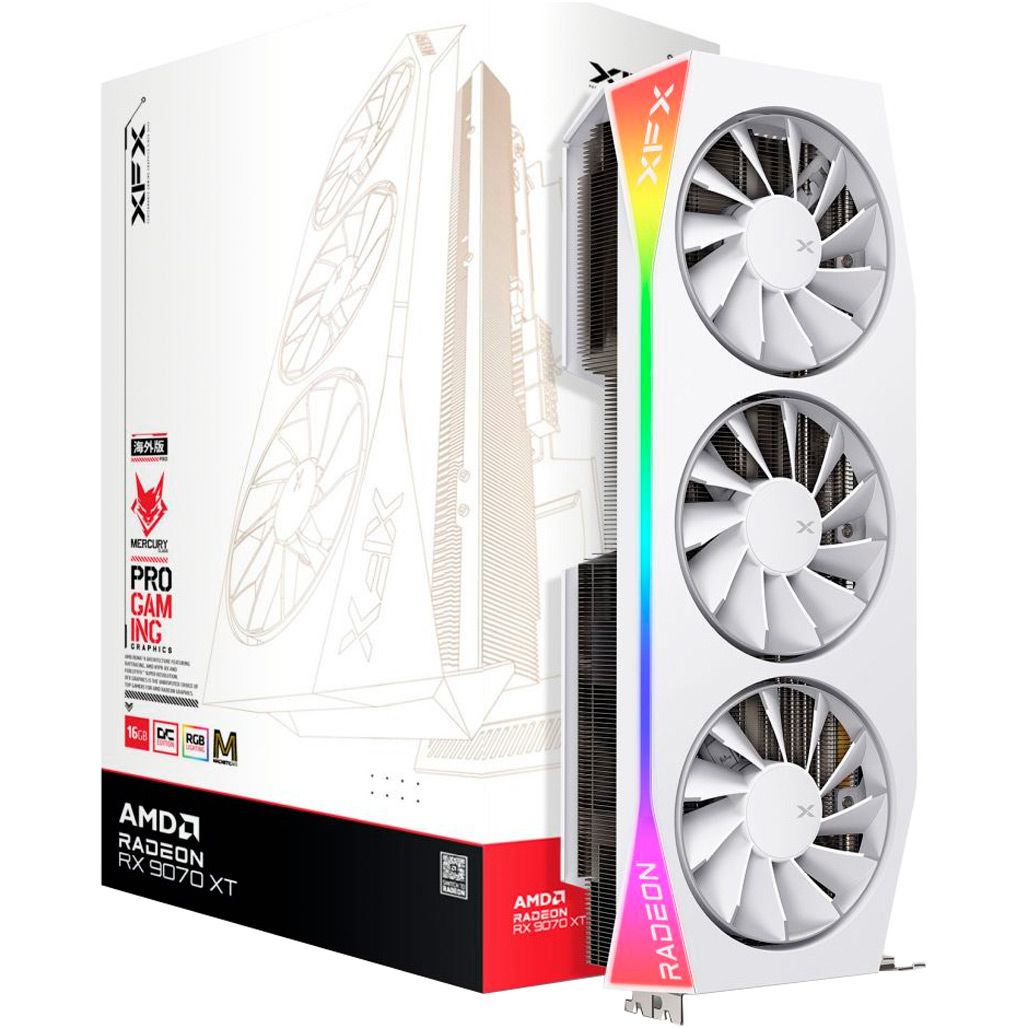 Відеокарта XFX Mercury AMD Radeon RX 9070XT OC Magnetic Air Edition with RGB White (RX-97TMARGW9) EU
Відеокарта XFX Mercury AMD Radeon RX 9070XT OC Magnetic Air Edition with RGB White (RX-97TMARGW9) EU