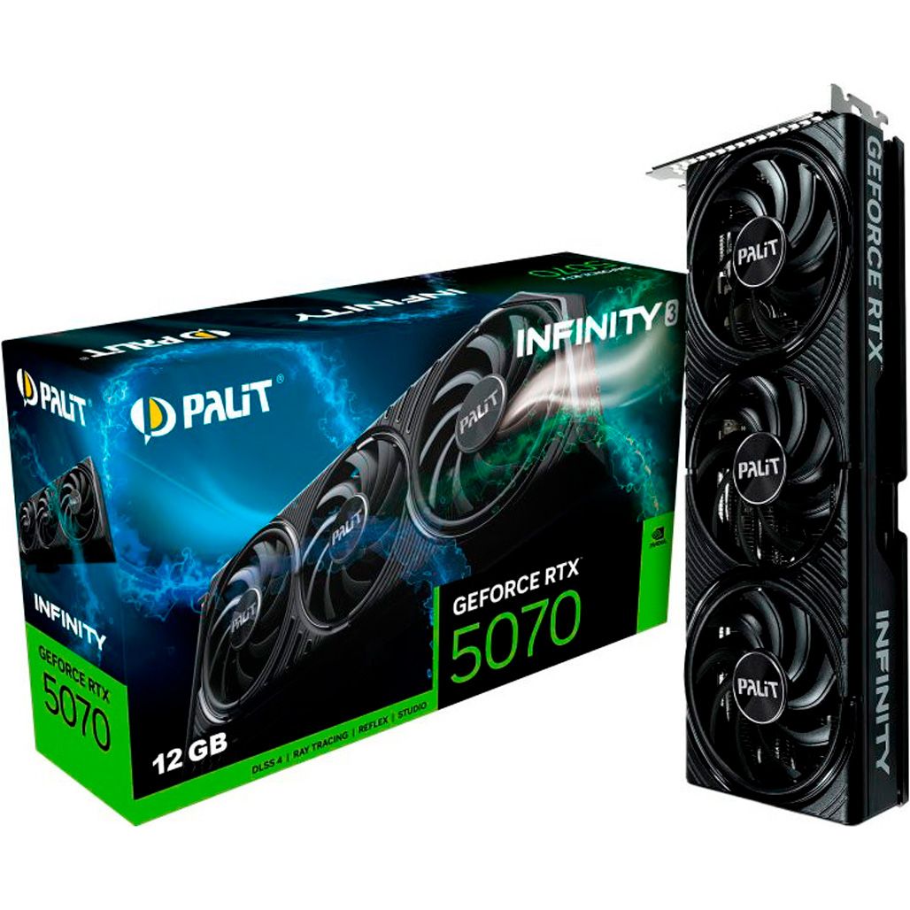 Видеокарта Palit GeForce RTX 5070 Infinity 3 (NE75070019K9-GB2050S) EU
Видеокарта Palit GeForce RTX 5070 Infinity 3 (NE75070019K9-GB2050S) EU