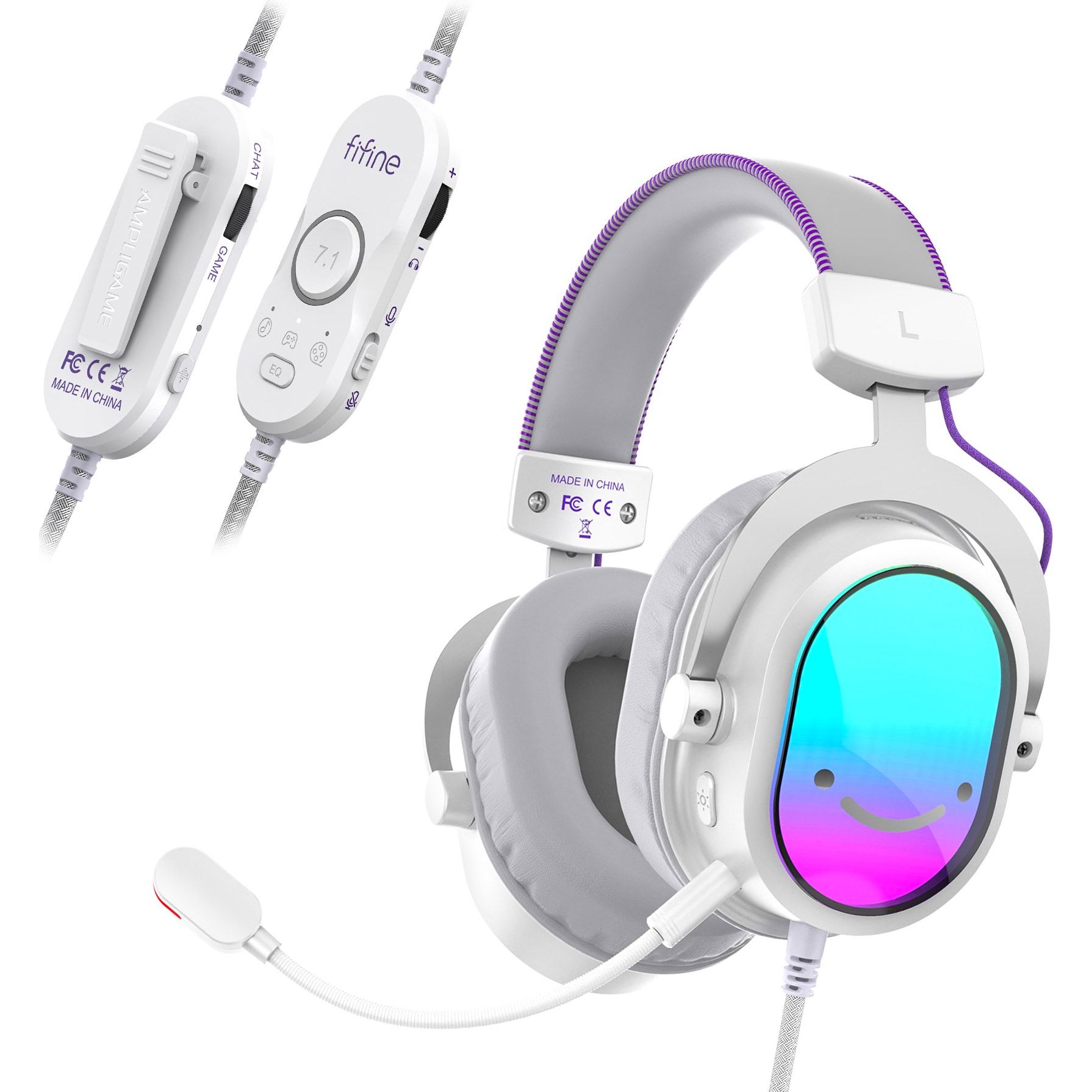 Игровые наушники Fifine H16 RGB 7.1 White
Игровые наушники Fifine H16 RGB 7.1 White