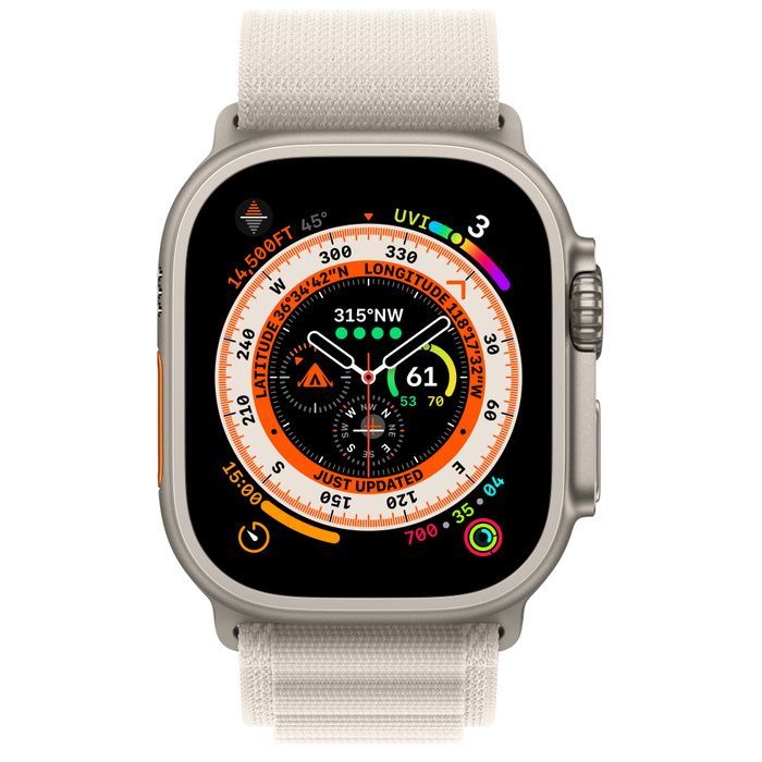 Смарт-годинник Apple Watch Ultra 49mm Titanium Case with Starlight Alpine Loop Small (MQEY3/MQFQ3) 