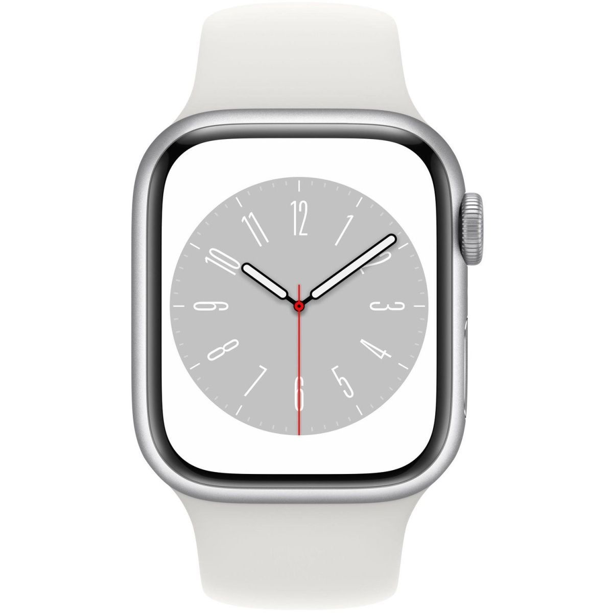 Смарт-годинник Apple Watch Series 8 45mm Silver Aluminum Case with White Sport Band S/M (MP6P3)