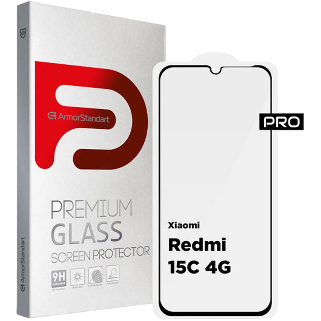 

Защитное стекло ArmorStandart Pro Glass для Xiaomi Redmi 15C 4G Black (ARM85416)