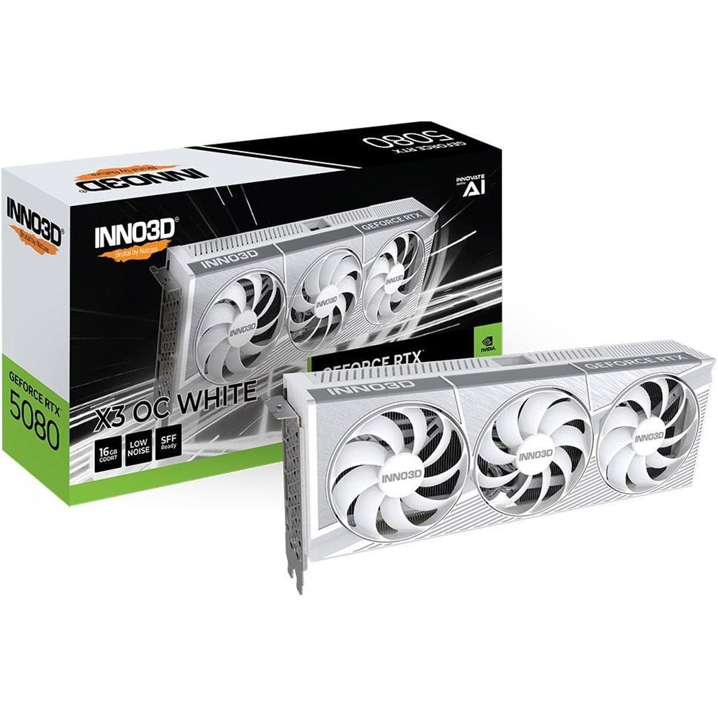 

Відеокарта Inno3D GeForce RTX 5080 16GB X3 OC WHITE (N50803-16D7X-17605211) EU
