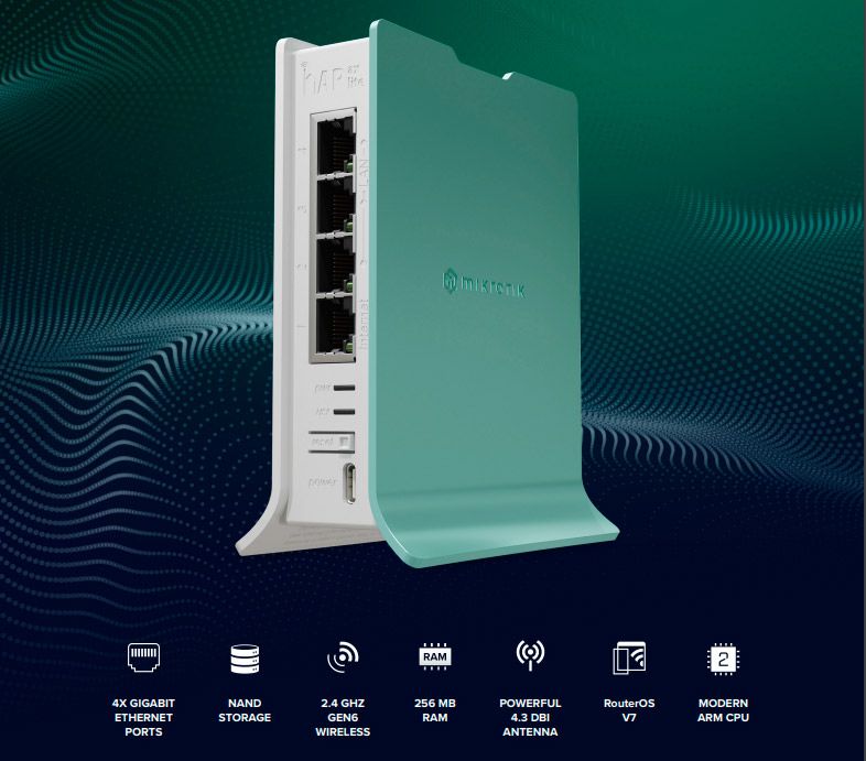 Беспроводной маршрутизатор (роутер) Mikrotik hAP ax lite (L41G-2axD)  [86839] 