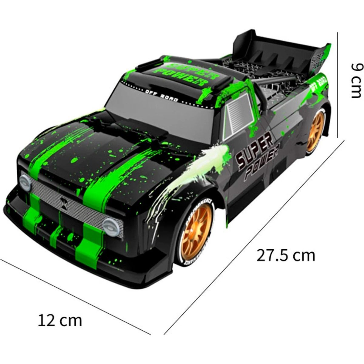 Машинка на радіокеруванні JJRC Q123 Off-Road Truck Drifting Car Black/Green