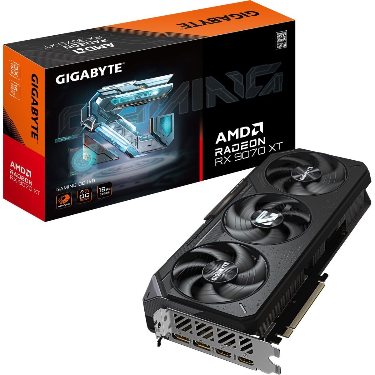 

Видеокарта Gigabyte Radeon RX 9070 Gaming OC 16G (GV-R9070GAMING OC-16GD) UA