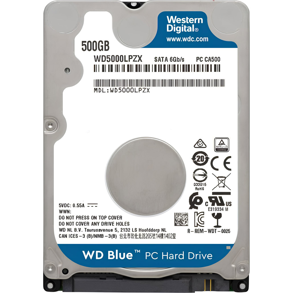 

Жорсткий диск 2.5" WD Blue 500GB SATA 64MB (WD5000LPZX)