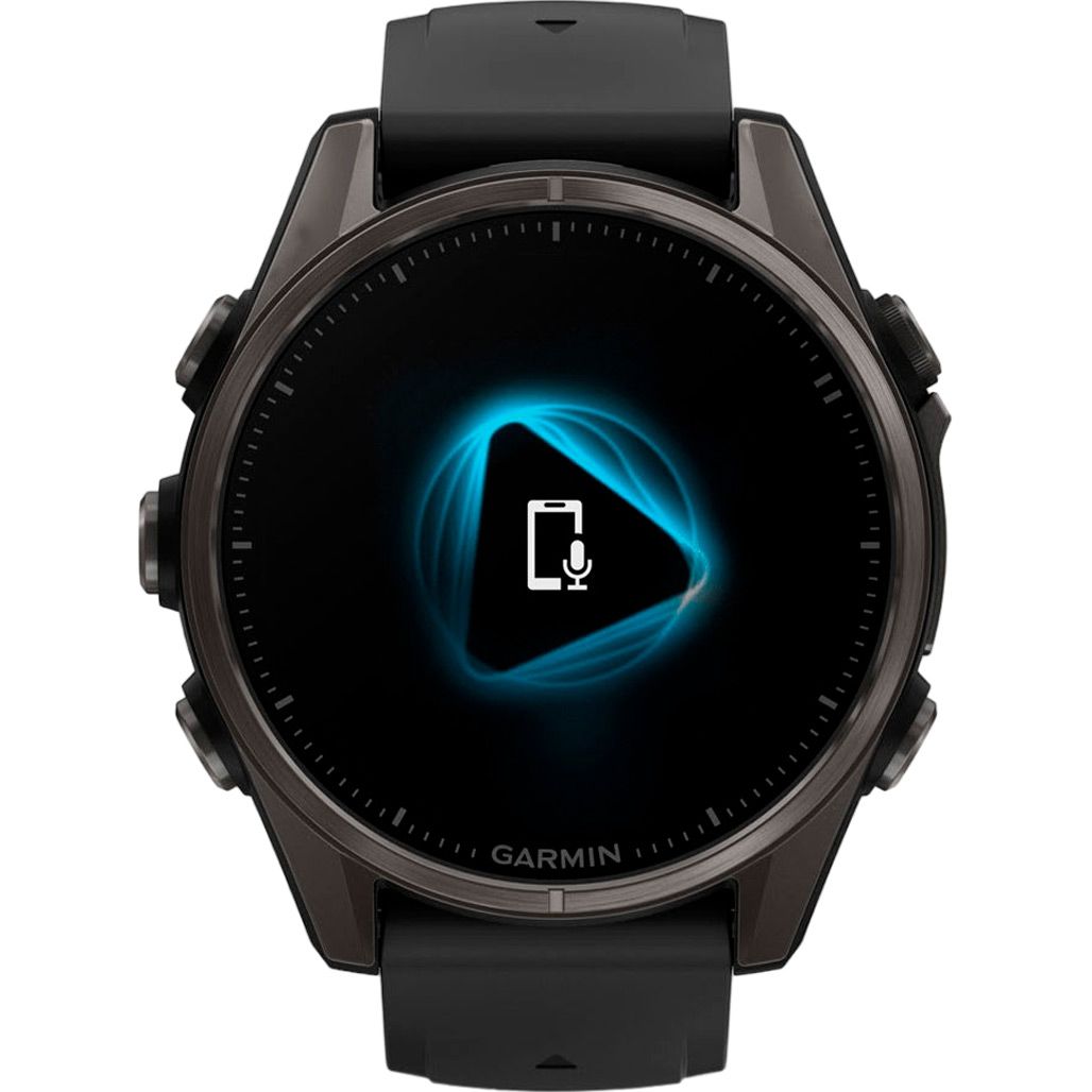Смарт-годинник Garmin Fenix 8 AMOLED Sapphire 43mm Carbon Gray DLC Titanium with Black/Pebble Gray Silicone Band (010-02903-21)