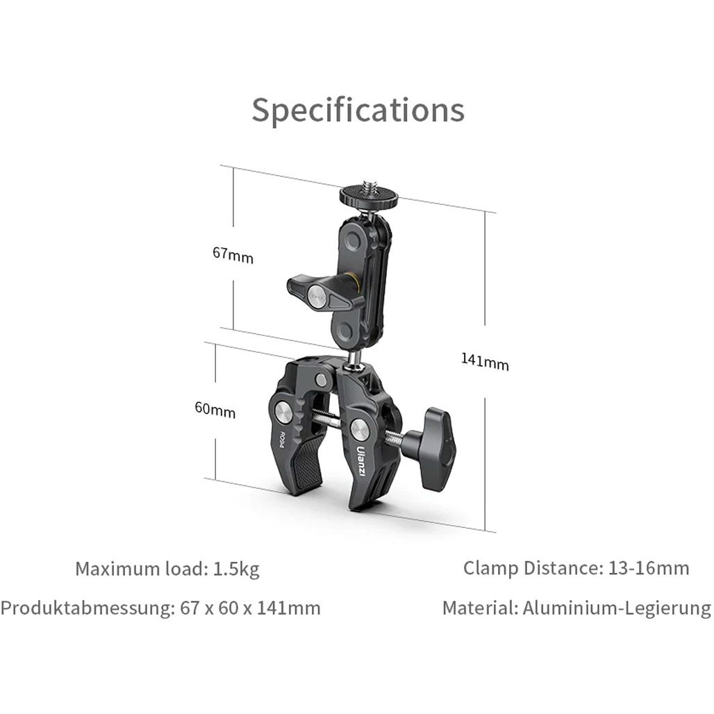 Кріплення для екшн-камери Ulanzi R094 Multi-Functional Super Clamp (2638)
