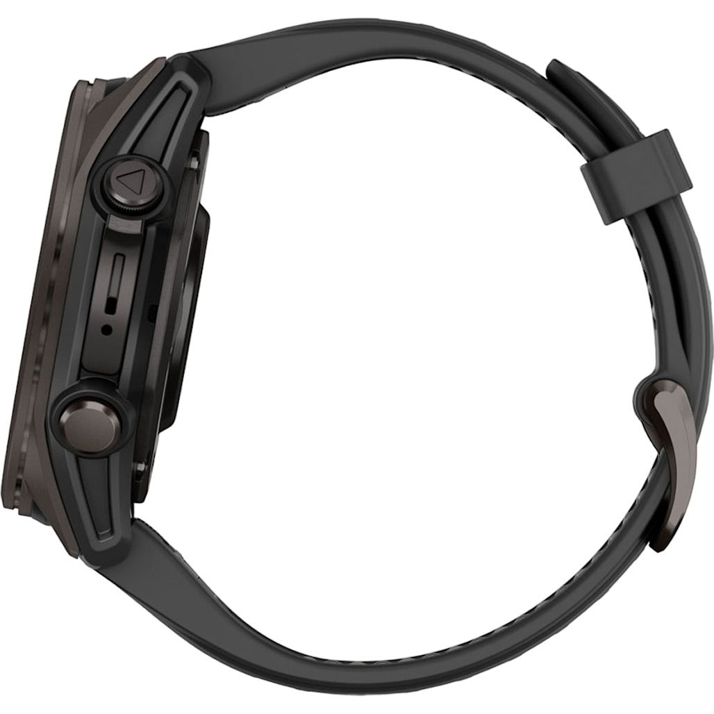 Смарт-годинник Garmin Fenix 8 AMOLED Sapphire 43mm Carbon Gray DLC Titanium with Black/Pebble Gray Silicone Band (010-02903-21)