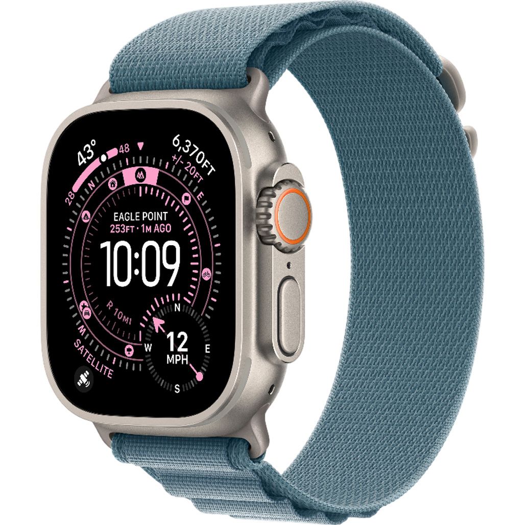 

Смарт-годинник Apple Watch Ultra 3 49mm Natural Titanium Case with Light Blue Alpine Loop Small (MEWK4)