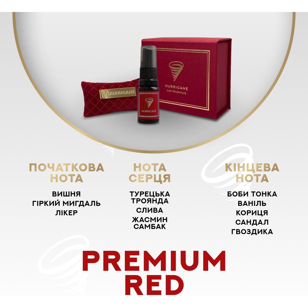 Автомобільне аромасаше Hurricane Red Premium