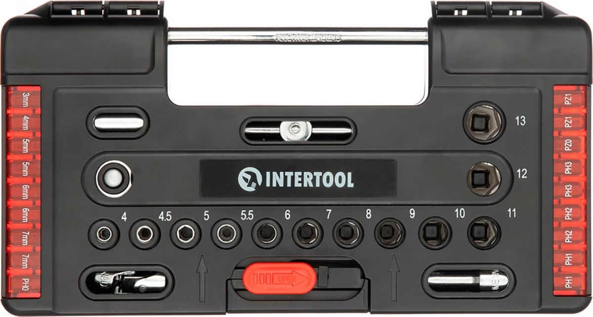 Набір торцевих головок із тріскачкою Intertool VT-3657