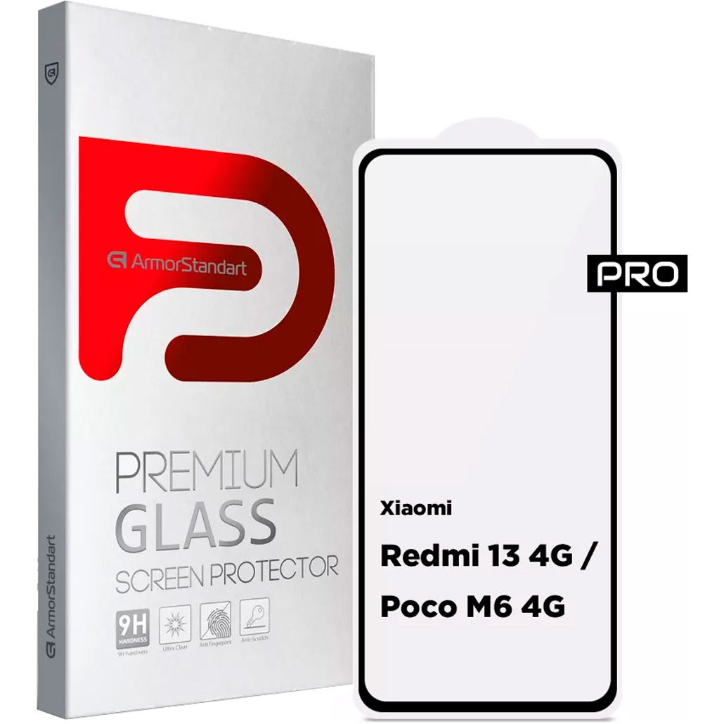 

Защитное стекло ArmorStandart Full Pro Glass для Redmi 13 4G/Poco M6 4G Black (ARM78248)