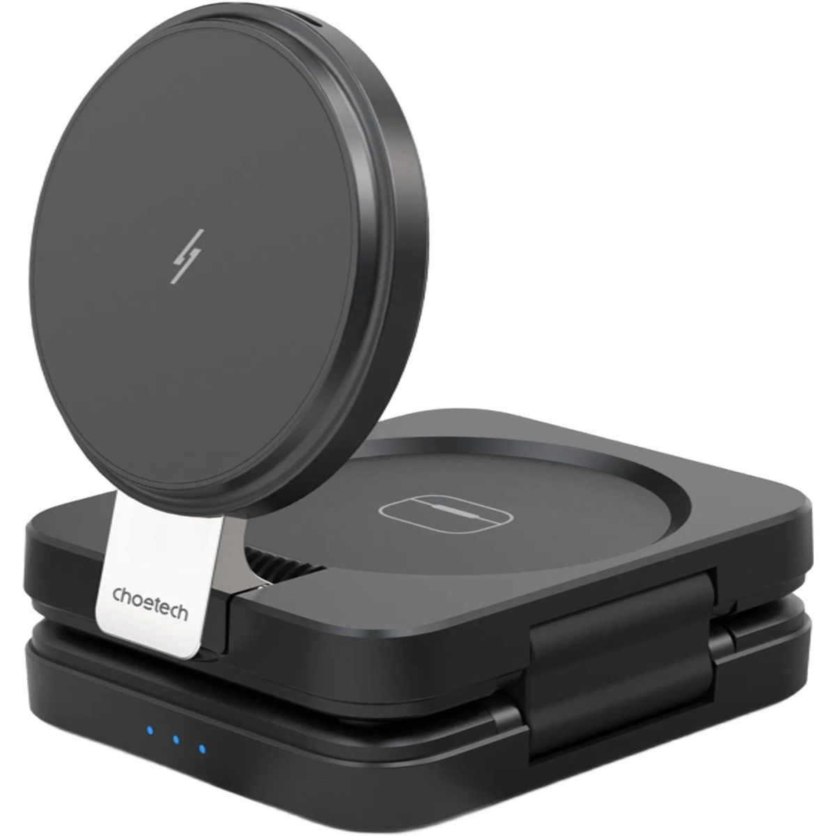 Бездротовий зарядний пристрій Choetech T636-F Qi2 3in1 Foldable Magsafe Wireless Charger Black