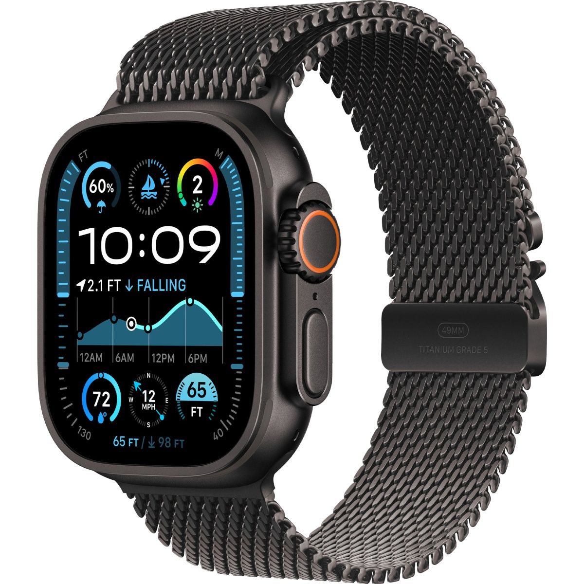 

Смарт-годинник Apple Watch Ultra 2 49mm Black Titanium Case with Black Titanium Milanese Loop Large (MYTC3)