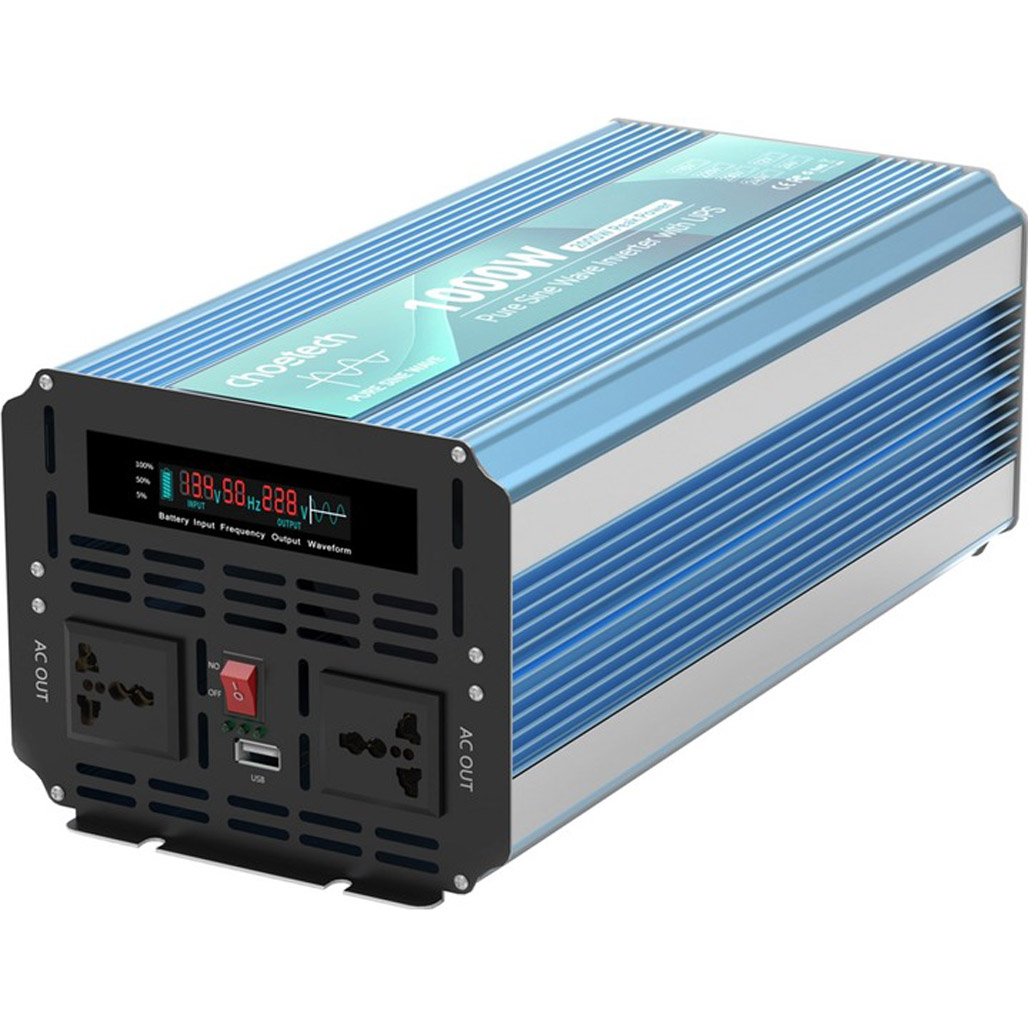 

Автомобільний інвертор Choetech 12/220V 1000W (INV-C1000WUPS-EU)