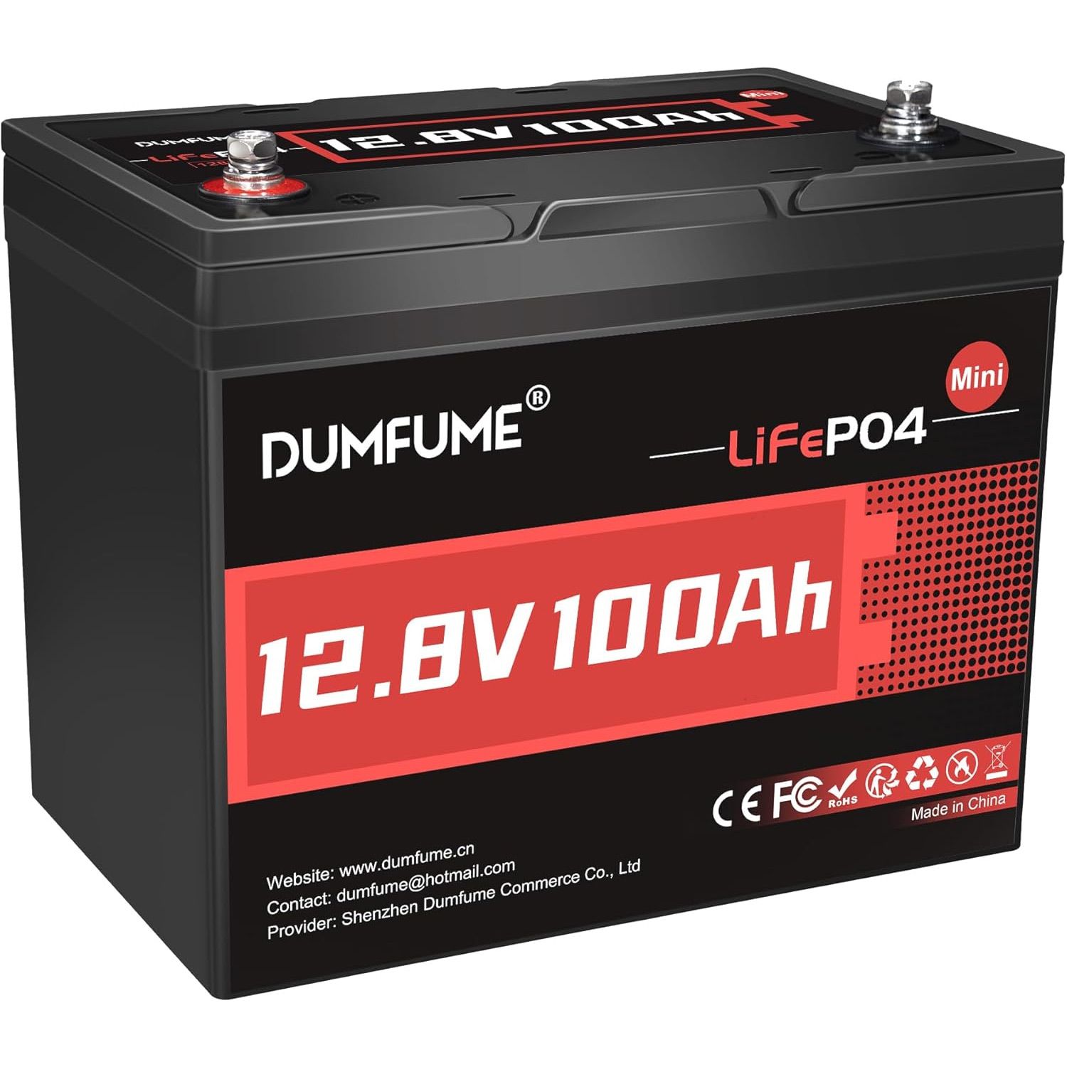 Аккумулятор Dumfume LiFePO4 12V (12.8V/100Ah/1280Wh) (Dumfume-12,8V/100Ah-MINI)